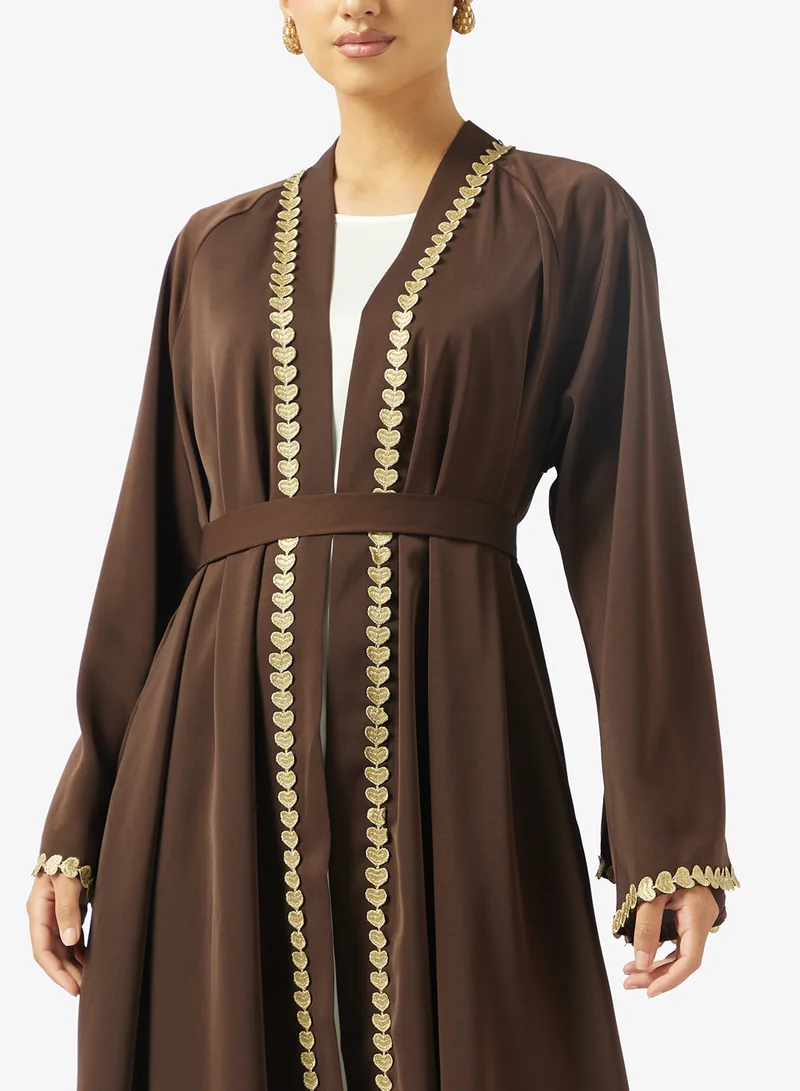Khizana  Basic Abaya With Contrast Hem for Women | Best Price UAE